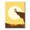 Designart - Minimalistic Deer At Sunset On Mountain Top Sunset - Lake House Canvas Wall Art Print